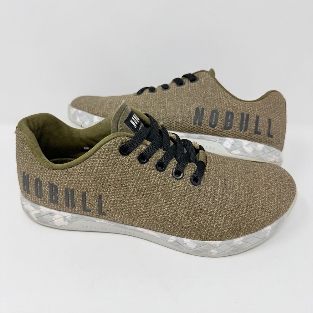 NOBULL SuperFabric Trainer Mens 7.5 Olive Green Black Low Top Training Shoes